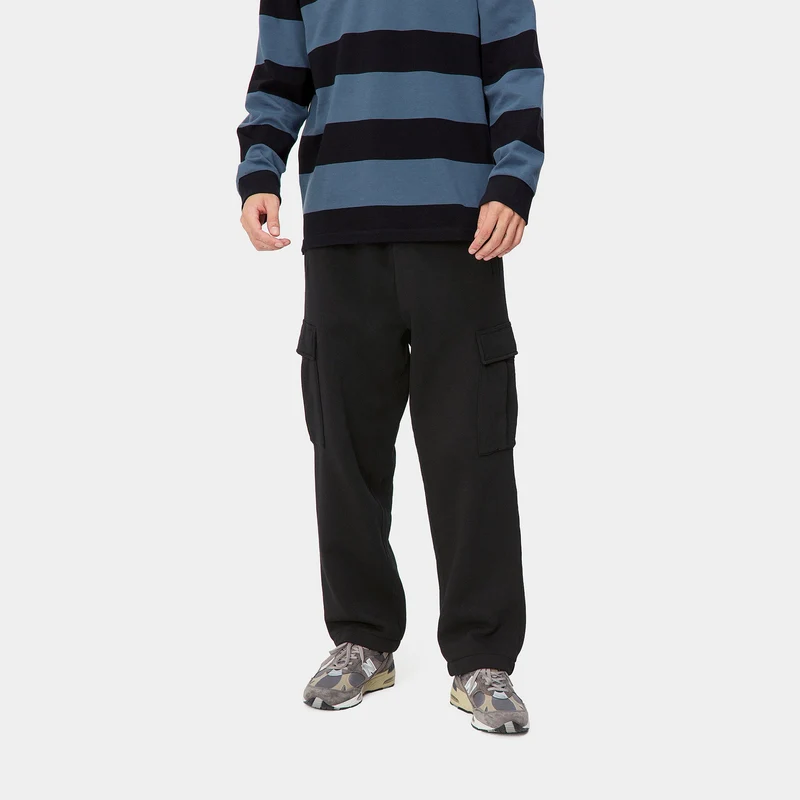 Carhartt WIP Herren Wade Sweathose – Black Stone Washed