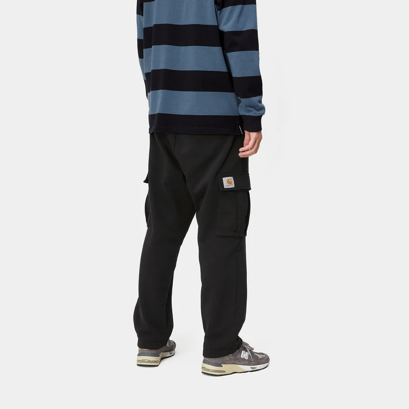 Carhartt WIP Herren Wade Sweathose – Black Stone Washed