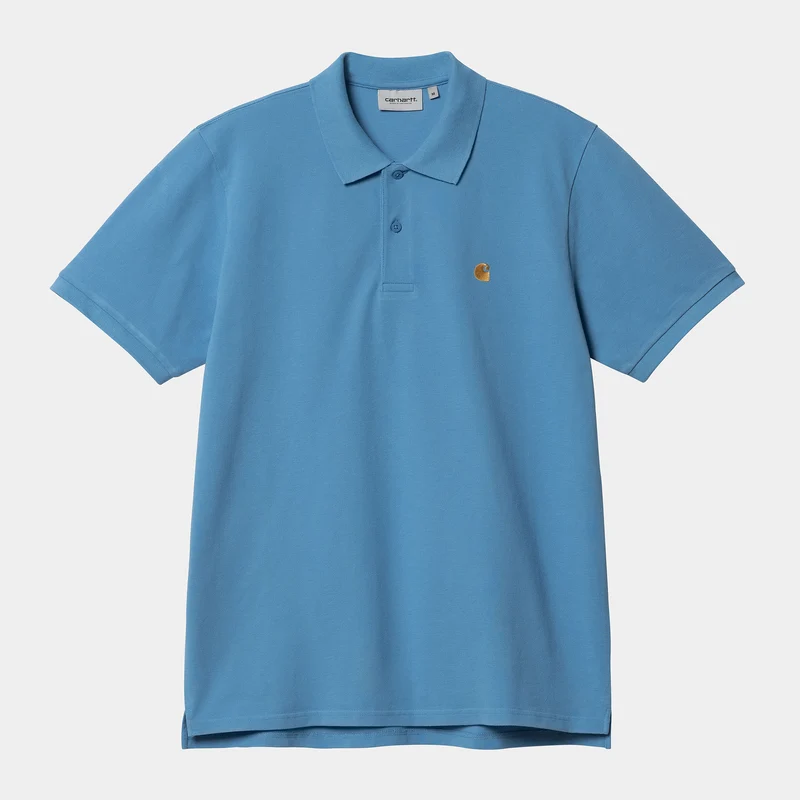 Carhartt WIP Herren Chase Pique Kurzarm-Poloshirt – Piscine