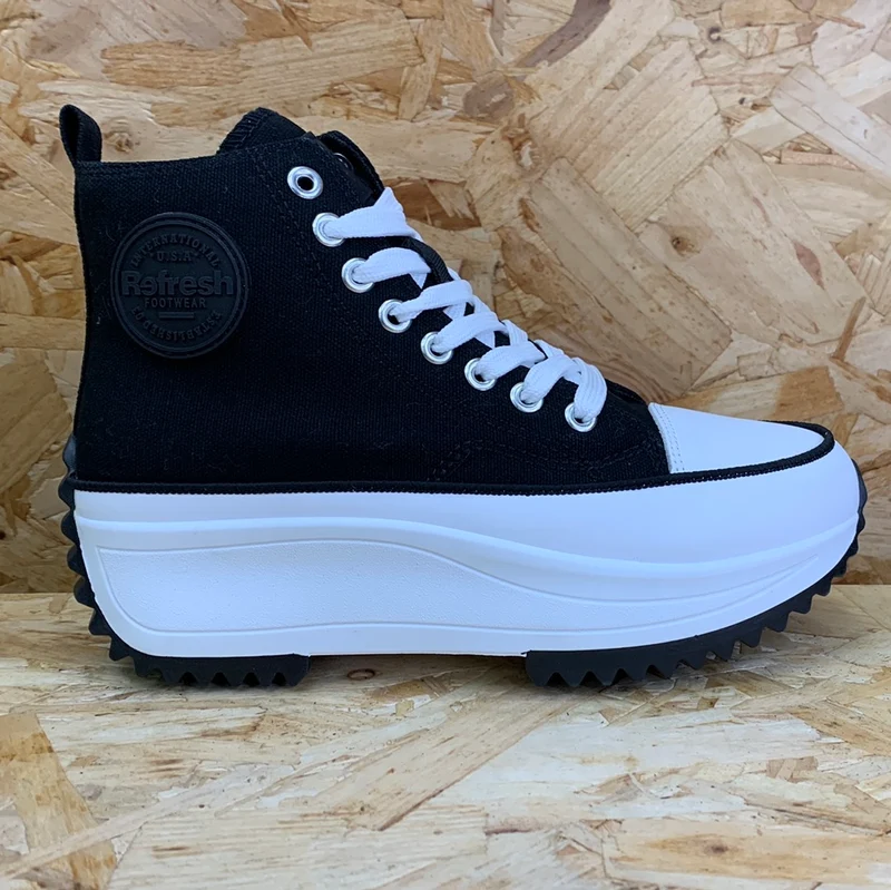 Refresh Modische High-Top-Sneaker für Damen – Schwarz