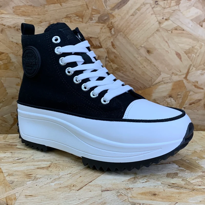 Refresh Modische High-Top-Sneaker für Damen – Schwarz