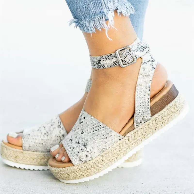 Ursula | Damen Plateau Keilsandaletten mit Espadrille Sohle