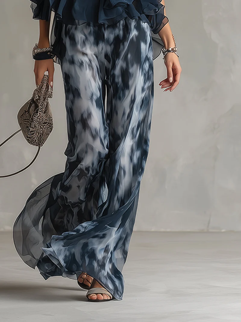 Viviana | Damen Neckholder Top mit Weiter Hose Set