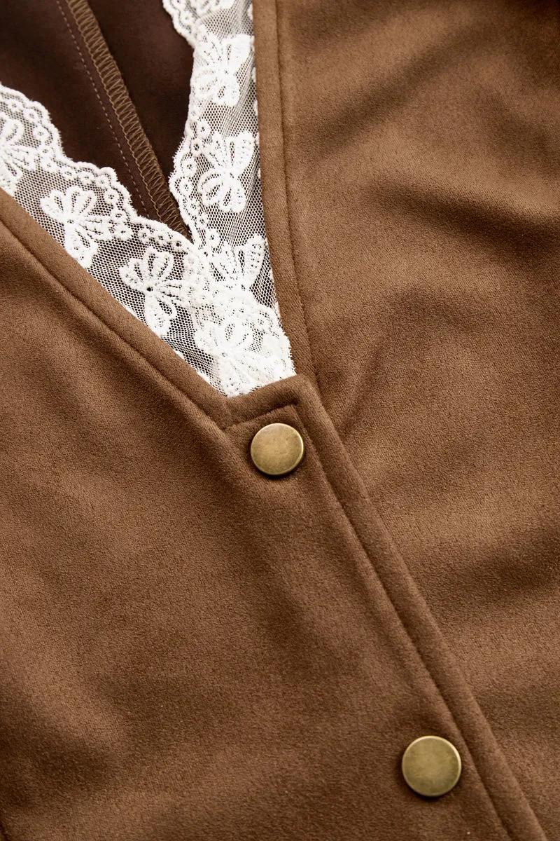 Calliope | Damen Western Langarm Spitzenärmel Bluse