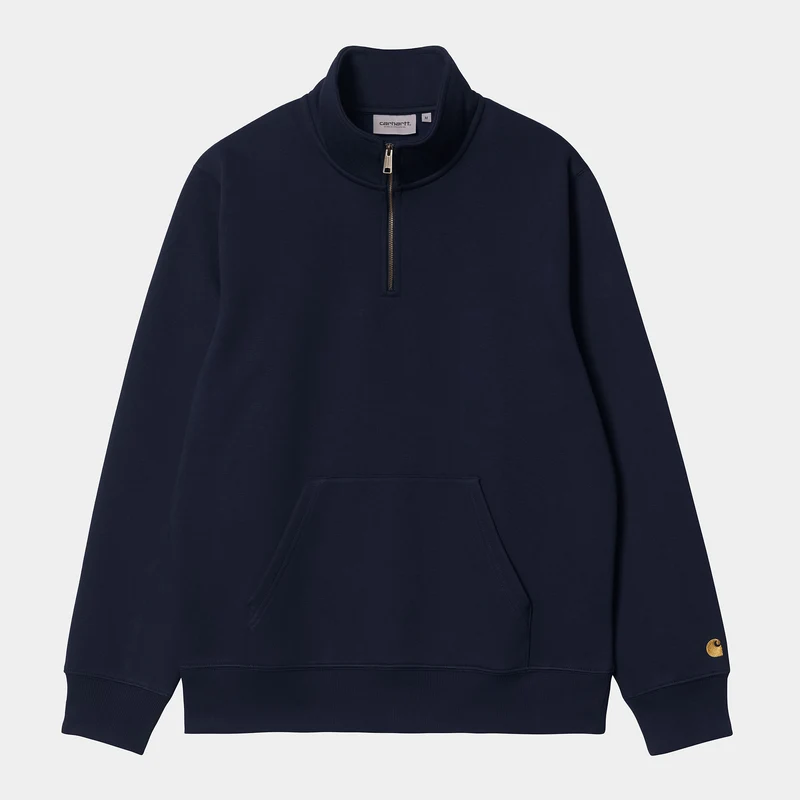 Carhartt WIP Chase Zip Sweat Top für Herren – Dunkelblau/Gold