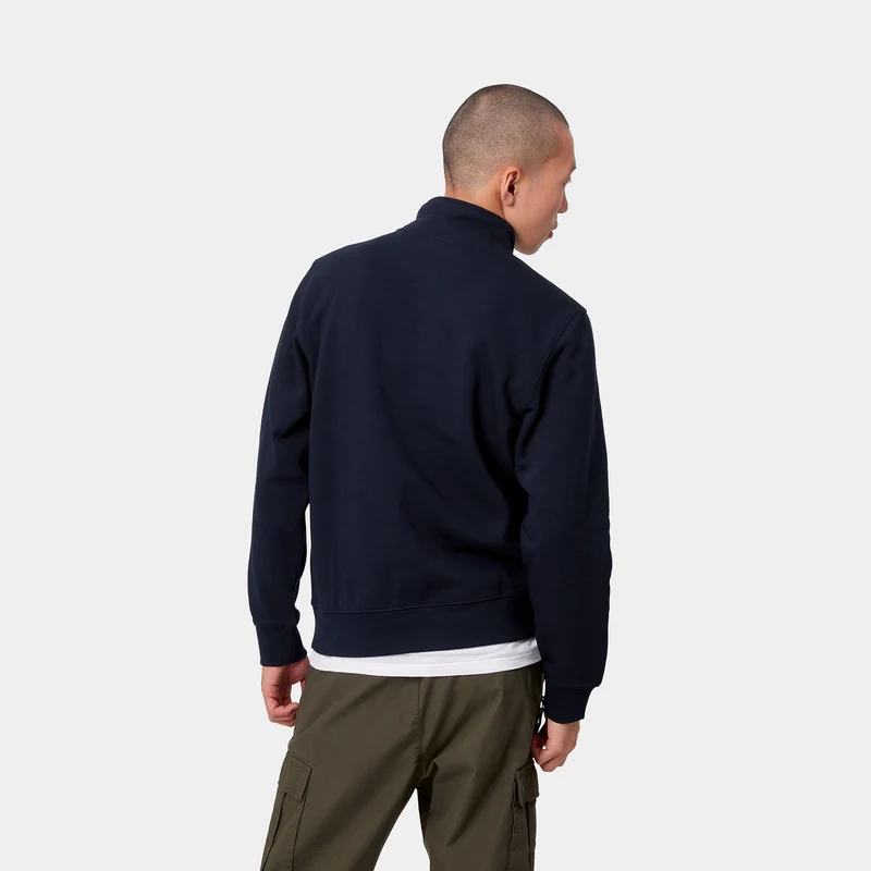 Carhartt WIP Chase Zip Sweat Top für Herren – Dunkelblau/Gold