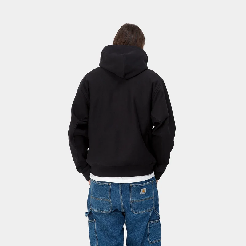 Carhartt WIP Herren Locker Sweat Hoodie – Schwarz / Weiß