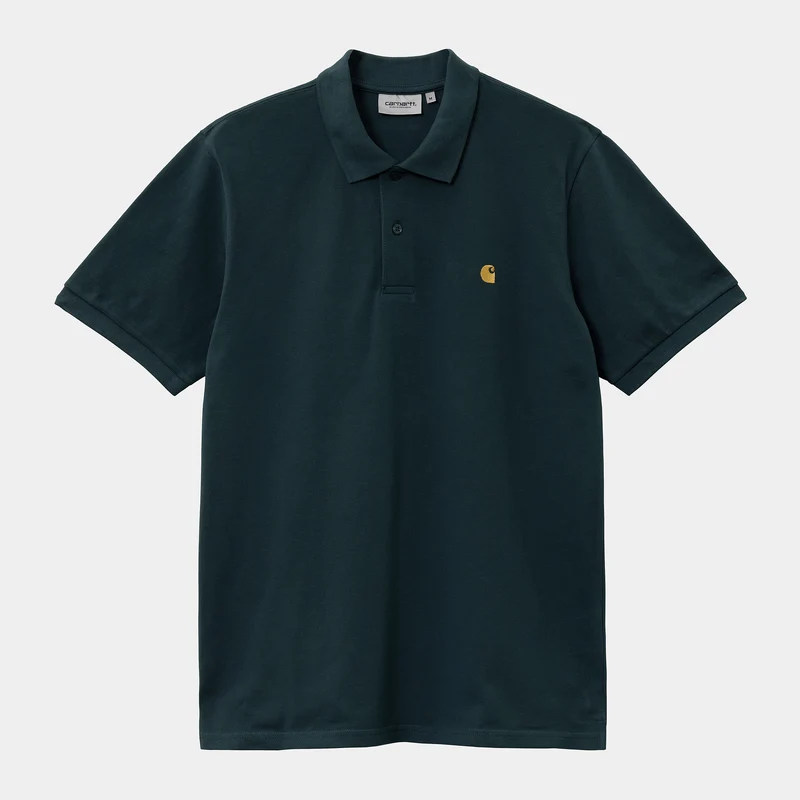 Carhartt WIP Herren Chase Pique Kurzarm-Poloshirt – Botanic