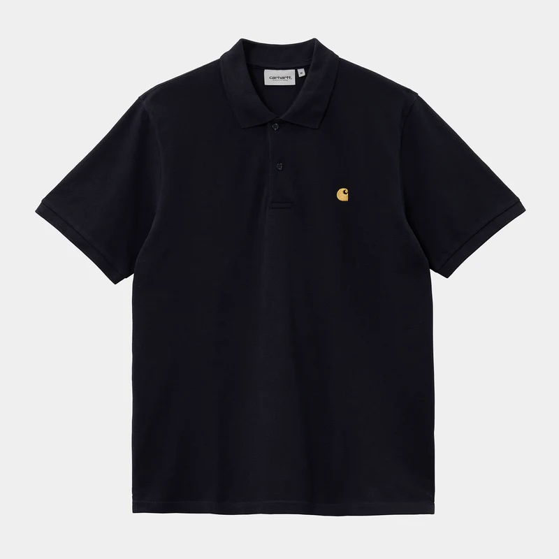 Carhartt WIP Herren Chase Pique Kurzarm-Poloshirt – Dunkelblau