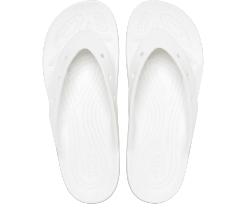 Crocs Klassischer Unisex-Plateau-Flip-Flop – Weiß