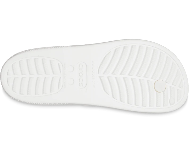 Crocs Klassischer Unisex-Plateau-Flip-Flop – Weiß