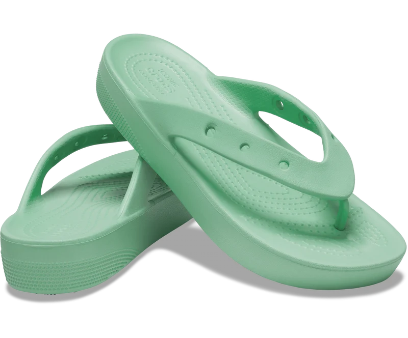 Crocs Klassischer Unisex-Plateau-Flip-Flop – Jadestein