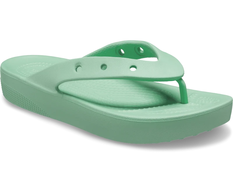 Crocs Klassischer Unisex-Plateau-Flip-Flop – Jadestein