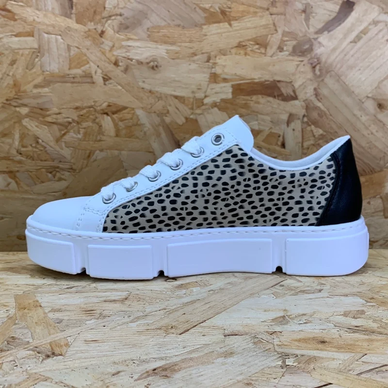 Rieker Modische Damen-Sneaker – Weiß / Schwarz