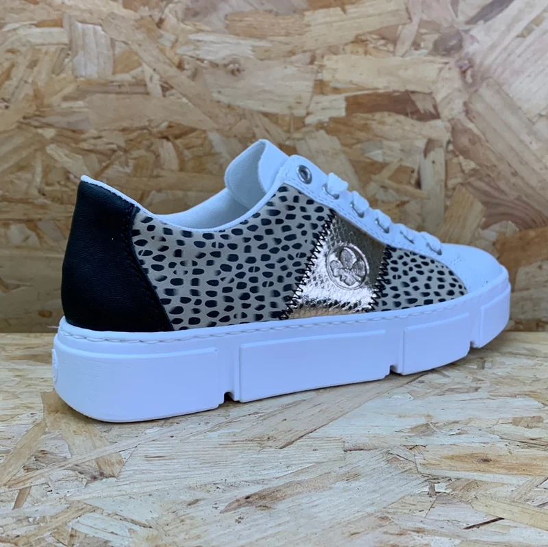 Rieker Modische Damen-Sneaker – Weiß / Schwarz