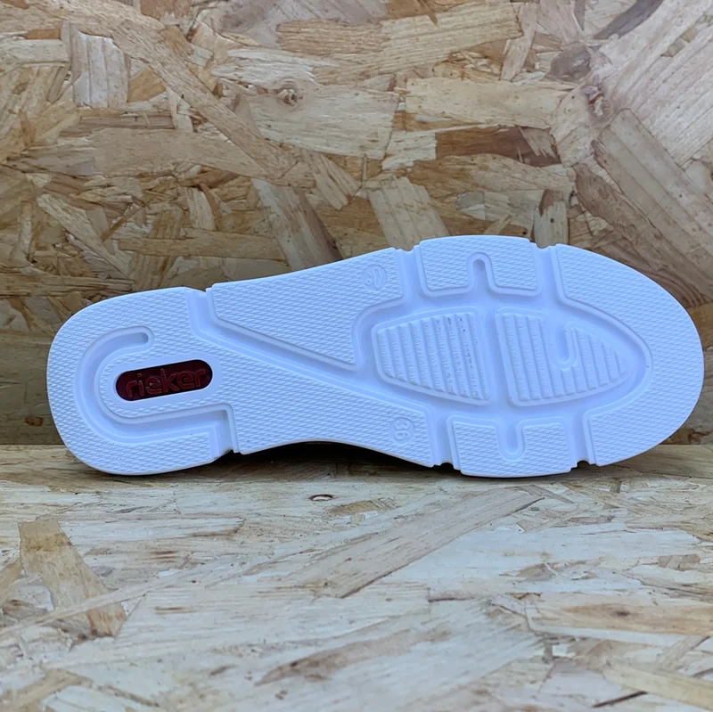 Rieker Modische Damen-Sneaker – Weiß / Schwarz