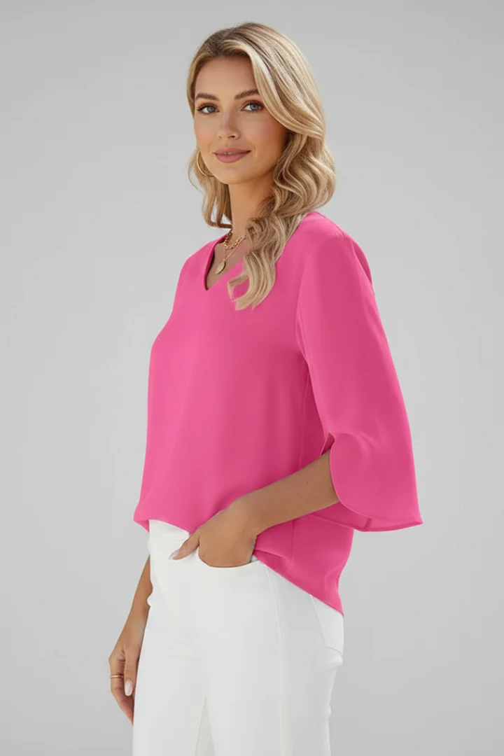 Josefine | Damen V-Ausschnitt 3/4 Arm Bluse