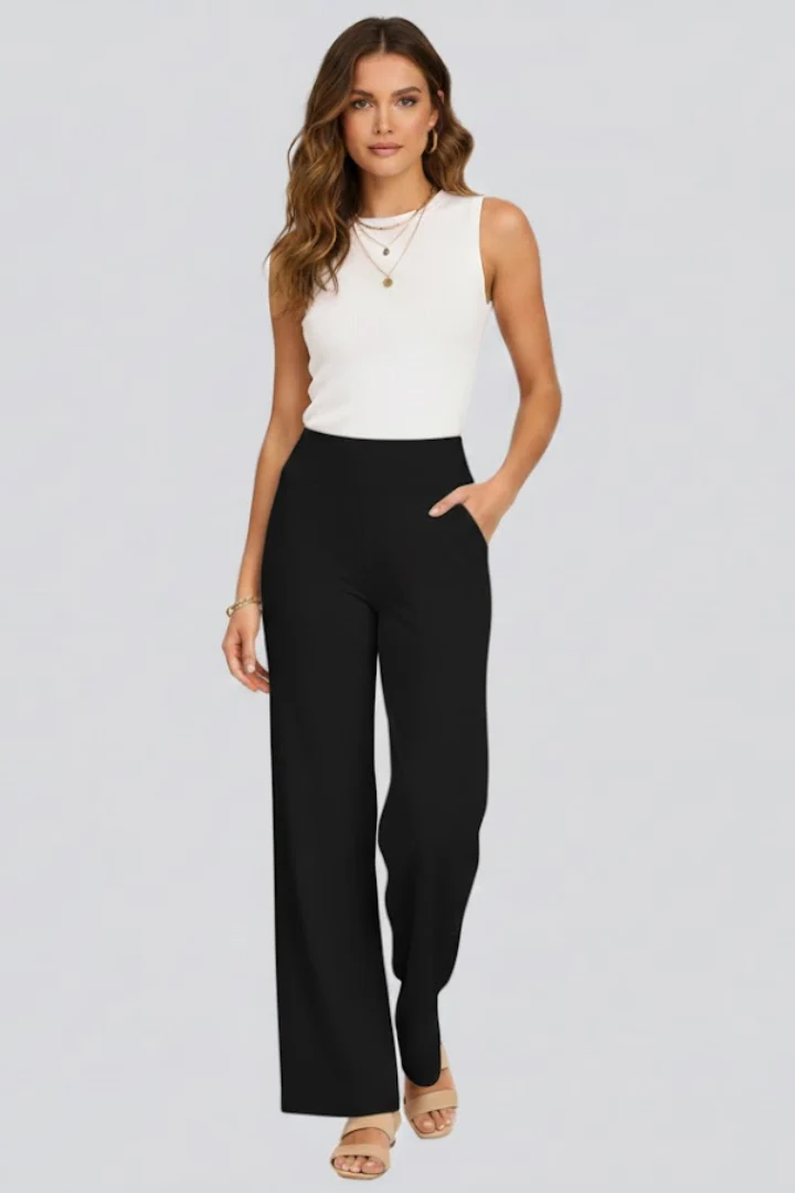 Isolde | Damen Wide-Leg Hose mit hohem Bund