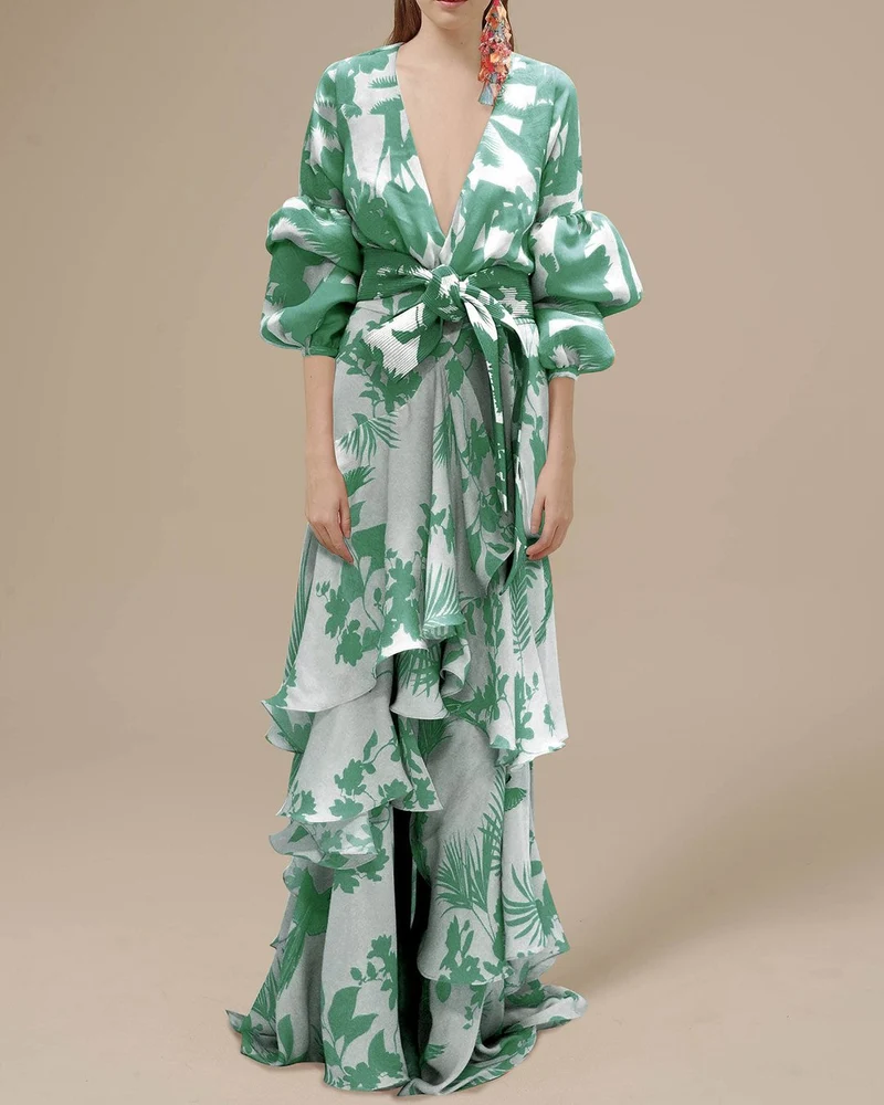 Willa | Damen Blumen Wickelkleid Maxi