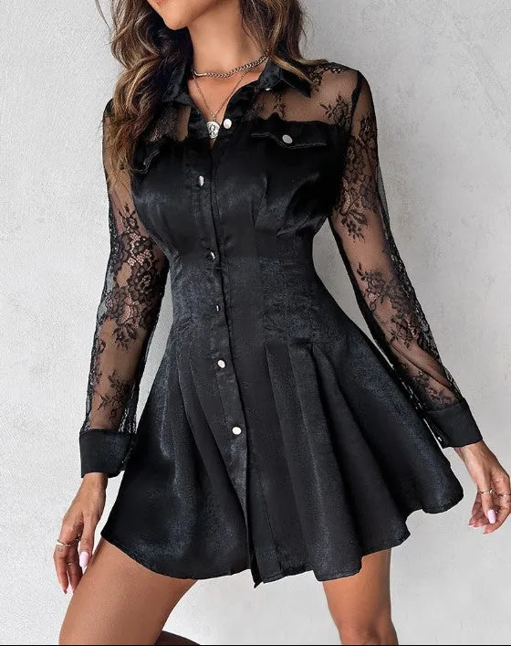 Ottilie | Damen Langarm Spitzenkleid