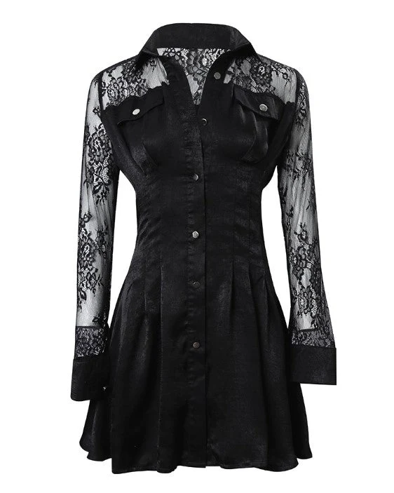 Ottilie | Damen Langarm Spitzenkleid