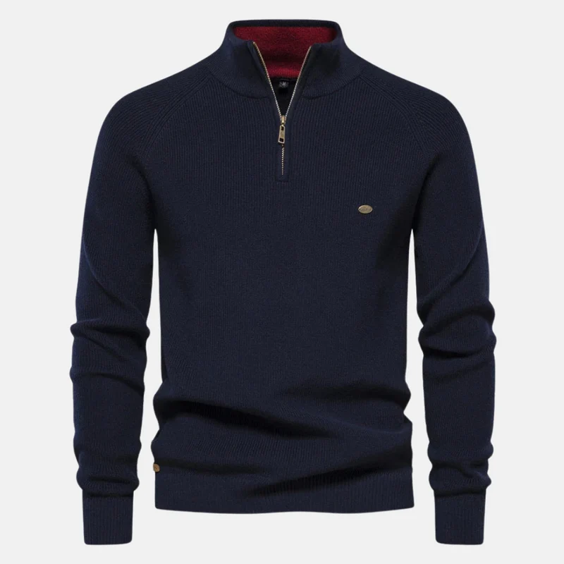 Bartholomäus | Herren Strickpullover mit Troyer-Kragen