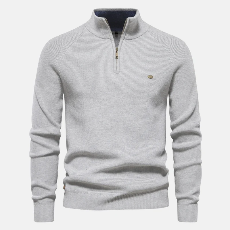 Bartholomäus | Herren Strickpullover mit Troyer-Kragen