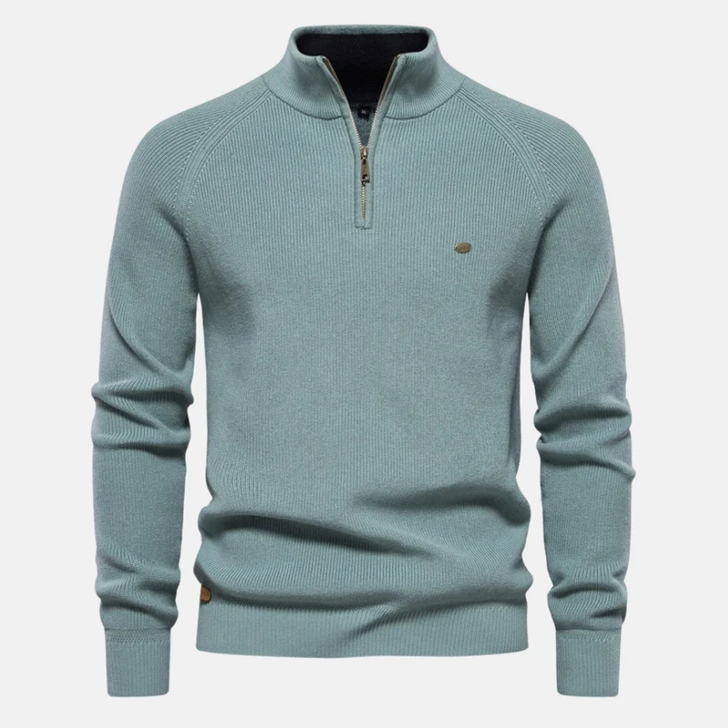 Bartholomäus | Herren Strickpullover mit Troyer-Kragen
