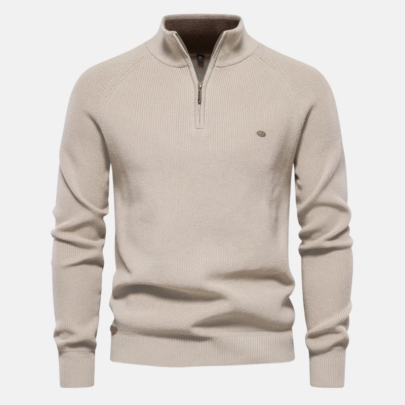 Bartholomäus | Herren Strickpullover mit Troyer-Kragen
