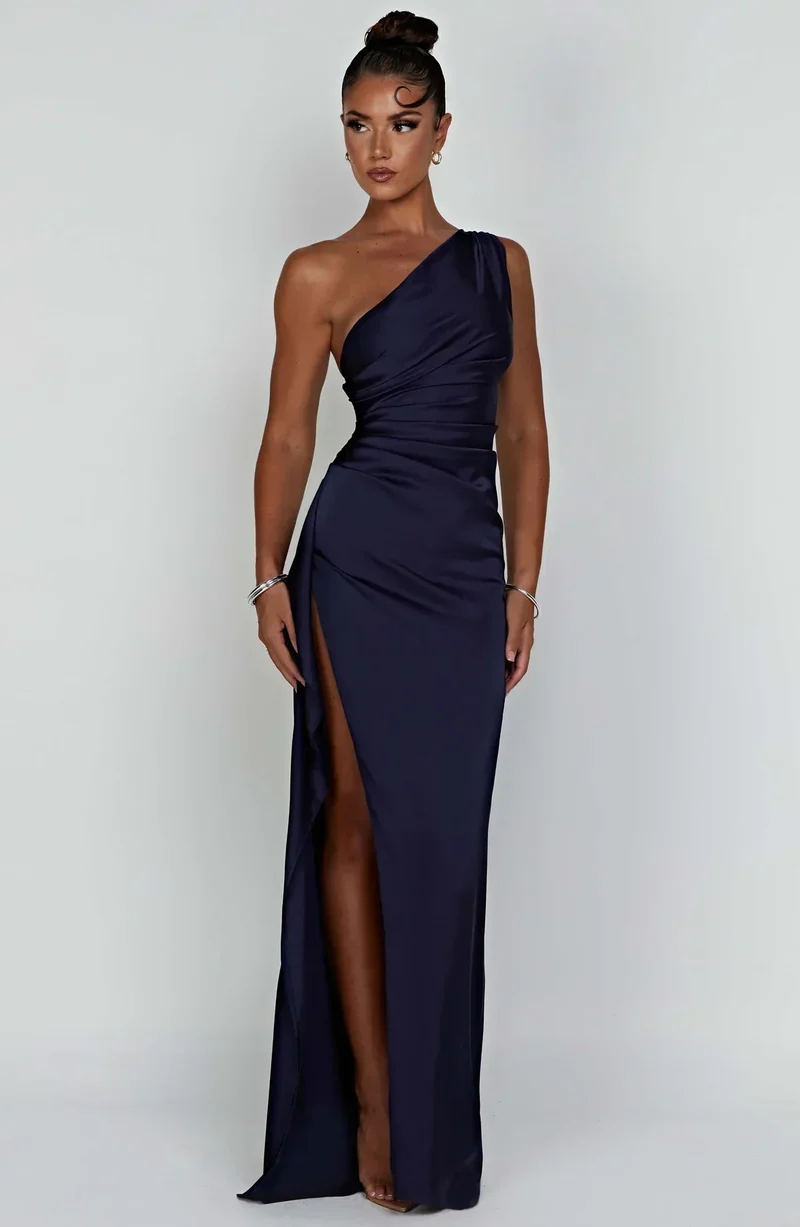 Lysandra | Damen One-Shoulder Abendkleid mit Schlitz