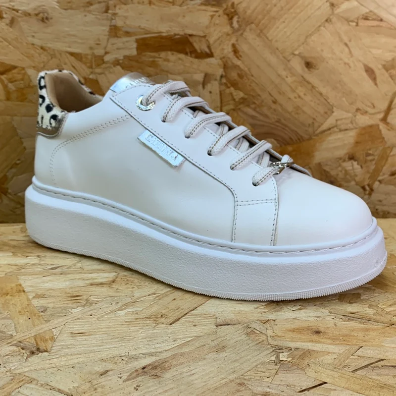 Carmela Mode-Sneaker aus Leder für Damen – Weiß / Silber