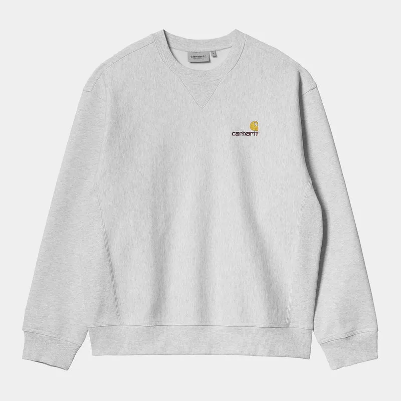 Carhartt WIP Herren American Script Sweat-Top – Ash Heather