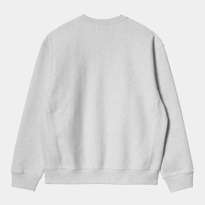 Carhartt WIP Herren American Script Sweat-Top – Ash Heather