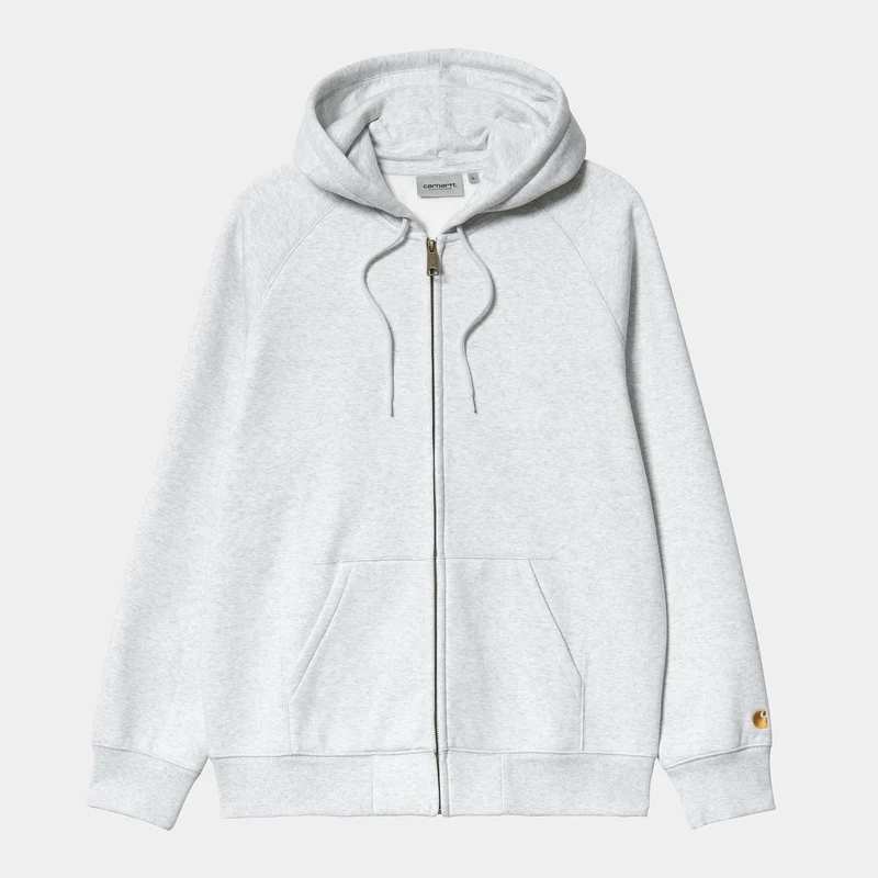 Carhartt WIP Chase-Jacke für Herren mit Kapuze – Ash Heather / Gold