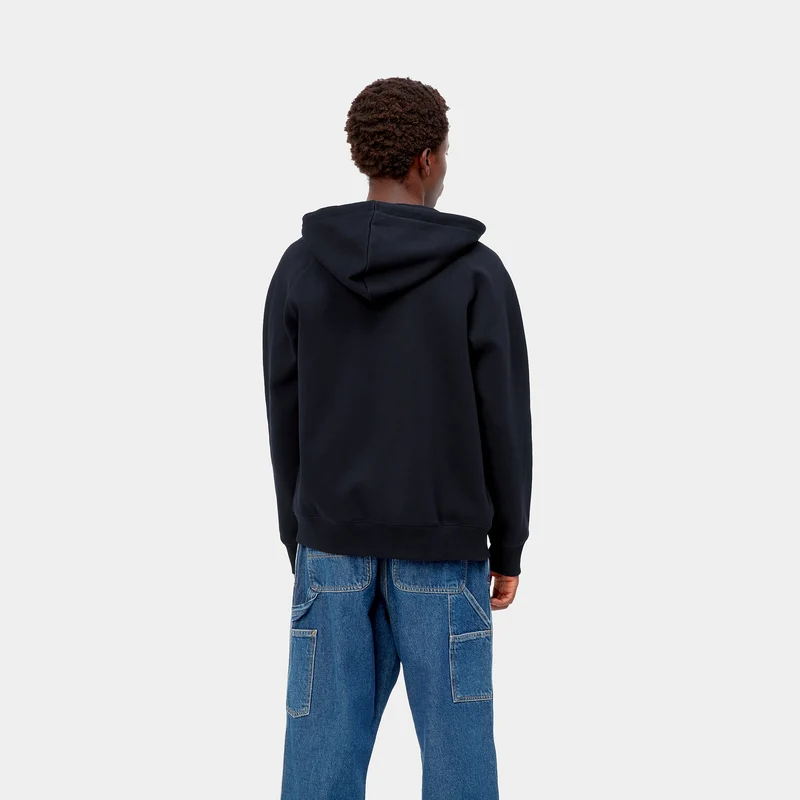 Carhartt WIP Chase-Jacke für Herren mit Kapuze – Dunkelblau/Gold