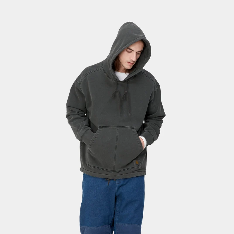 Carhartt WIP Arling Sweat Hoodie für Herren – Stückgefärbt in Schwarz