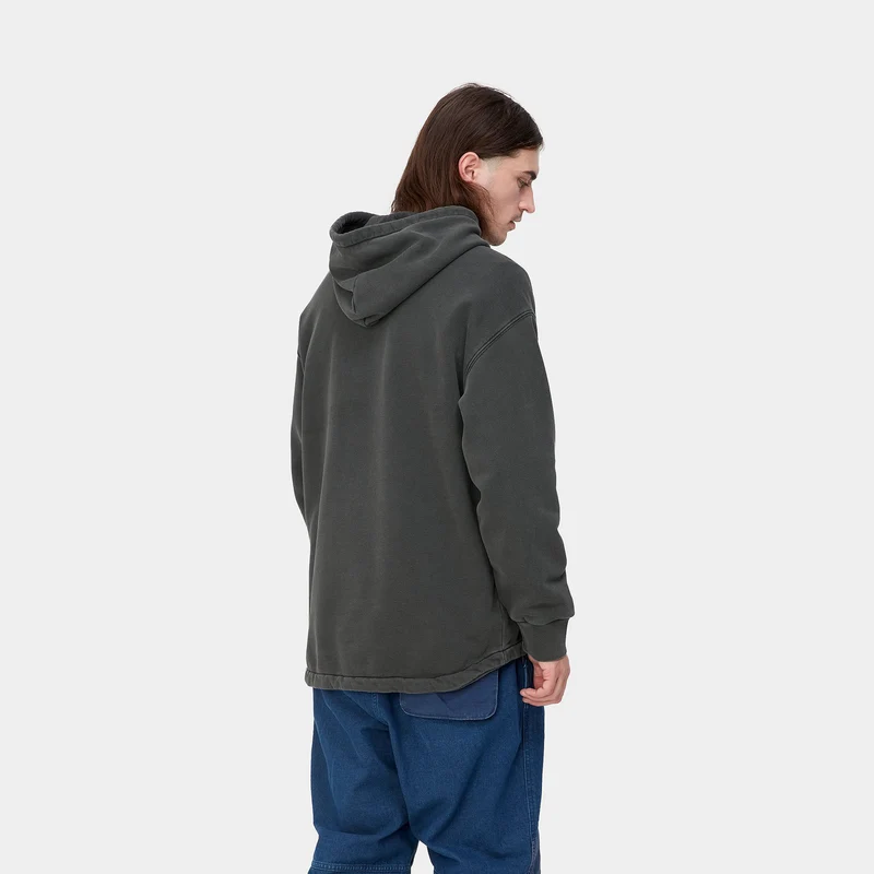 Carhartt WIP Arling Sweat Hoodie für Herren – Stückgefärbt in Schwarz