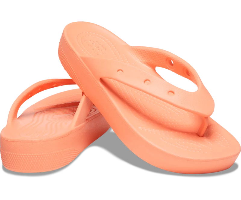 Crocs Klassischer Unisex-Plateau-Flip-Flop – Papaya