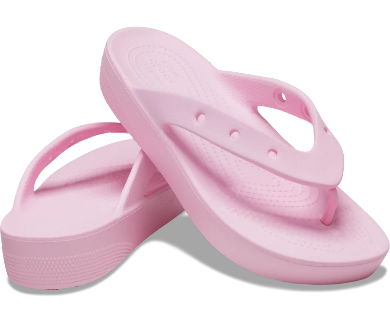 Crocs Klassischer Unisex-Plateau-Flip-Flop – Flamingo Pink