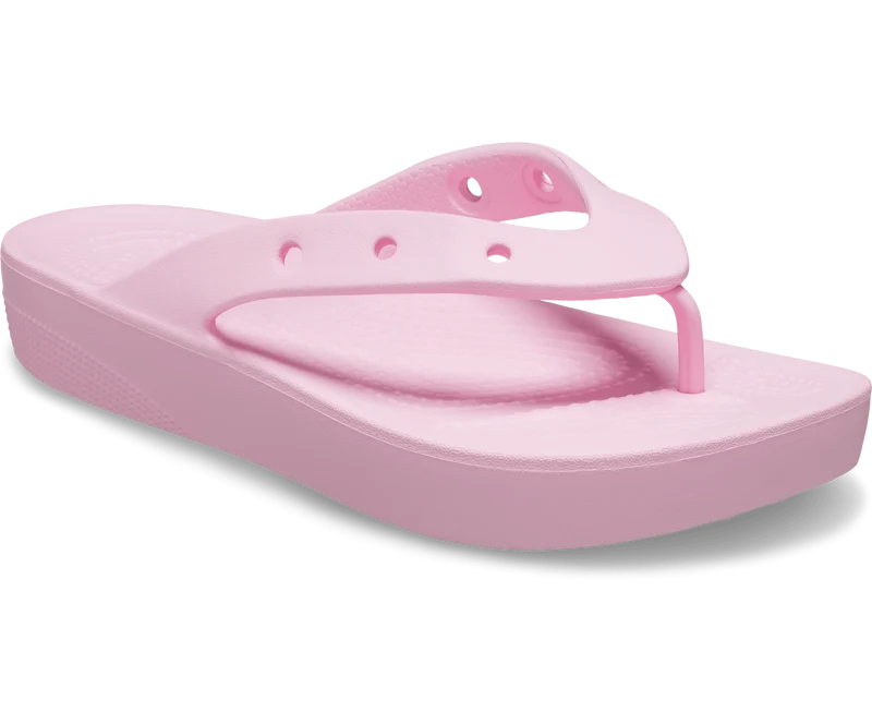 Crocs Klassischer Unisex-Plateau-Flip-Flop – Flamingo Pink