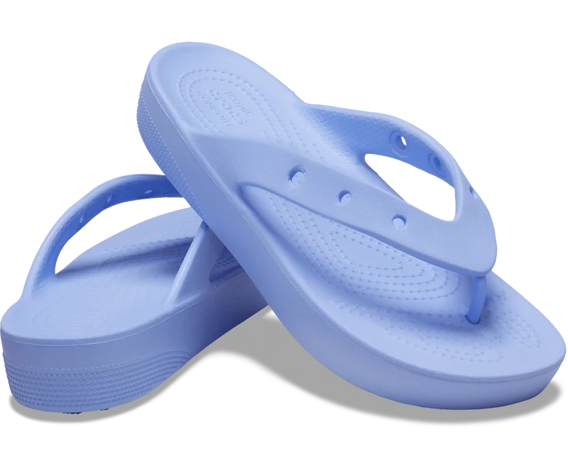 Crocs Klassischer Unisex-Plateau-Flip-Flop – Moon Jelly