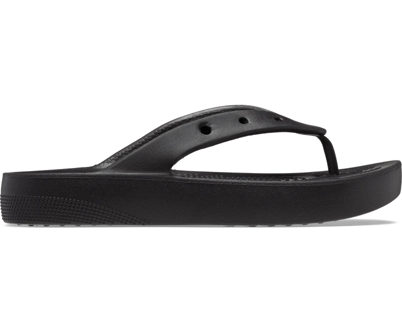 Crocs Klassischer Unisex-Plateau-Flip-Flop – Schwarz