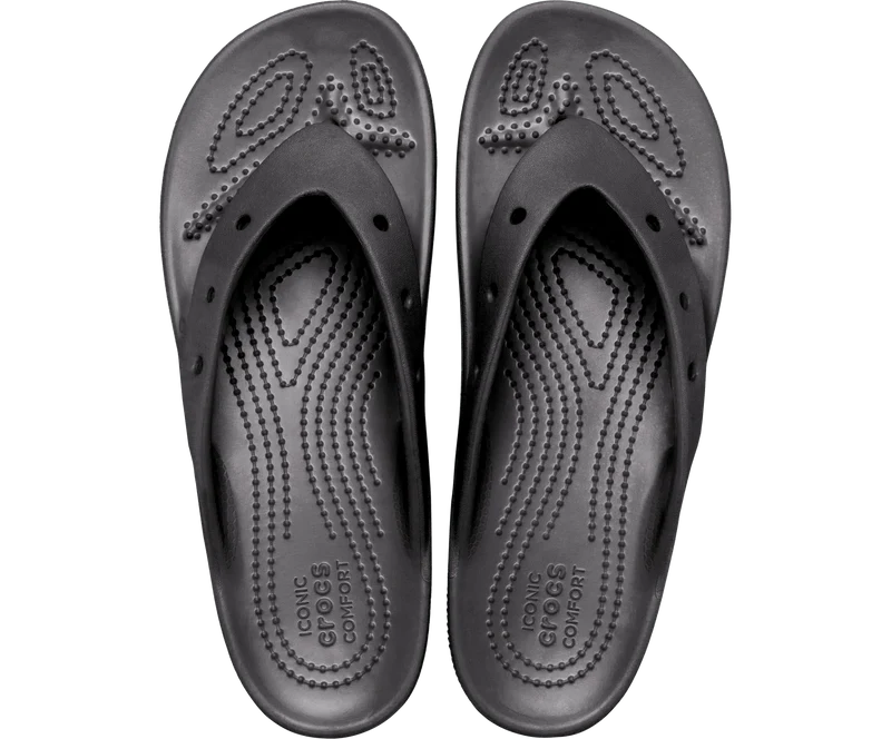 Crocs Klassischer Unisex-Plateau-Flip-Flop – Schwarz