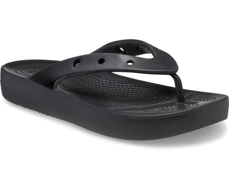 Crocs Klassischer Unisex-Plateau-Flip-Flop – Schwarz