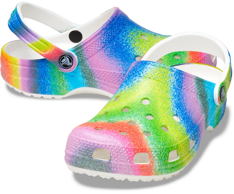 Crocs Unisex Classic Spray Dye Clog – Weiß