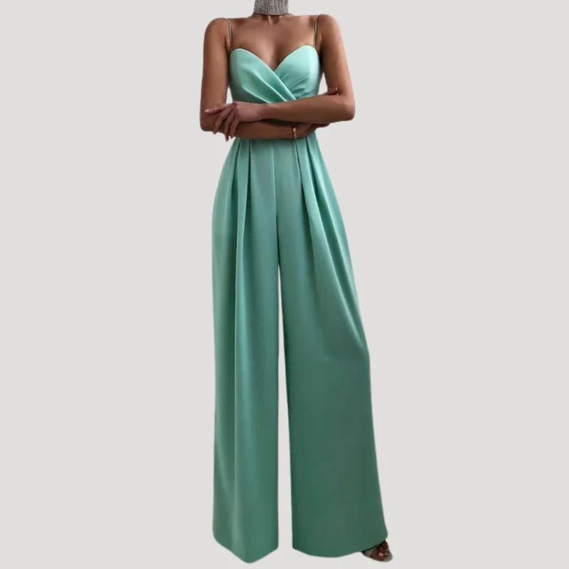 Gwendolyn | Damen Träger Jumpsuit mit weiten Beinen