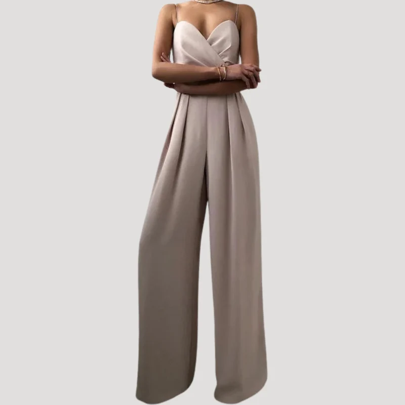 Gwendolyn | Damen Träger Jumpsuit mit weiten Beinen