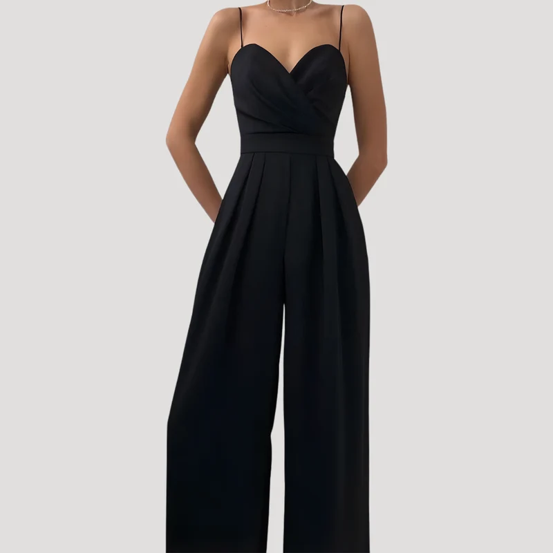 Gwendolyn | Damen Träger Jumpsuit mit weiten Beinen