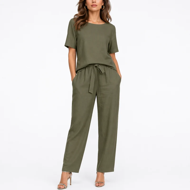 Josefina | Damen Zweiteiler Set mit Kurzarm Top