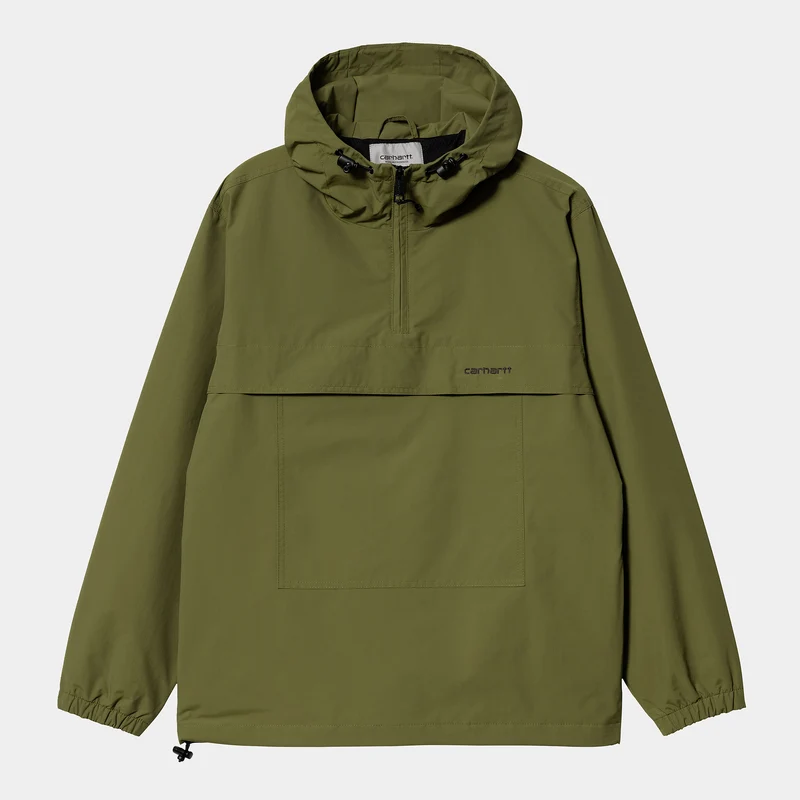 Carhartt WIP Herren-Windbreaker-Pulloverjacke – Kiwi / Schwarz